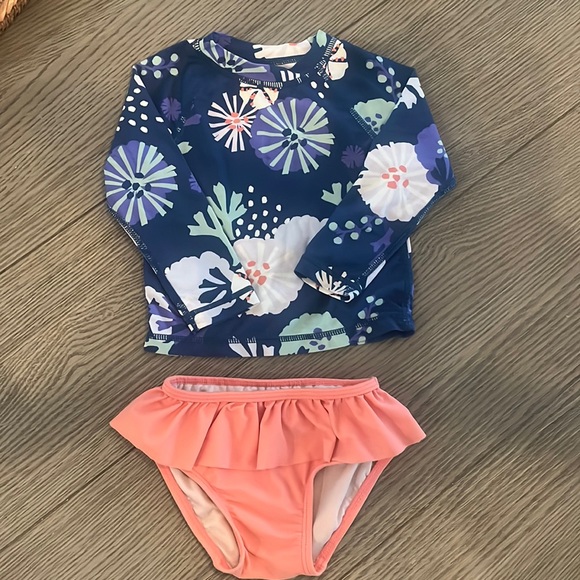 Tea Collection Swim Tea 218 Months Swim Set Rashguard And Ruffle